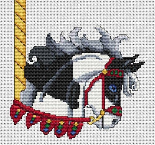 (image for) Black Paint Carousel Horse Head